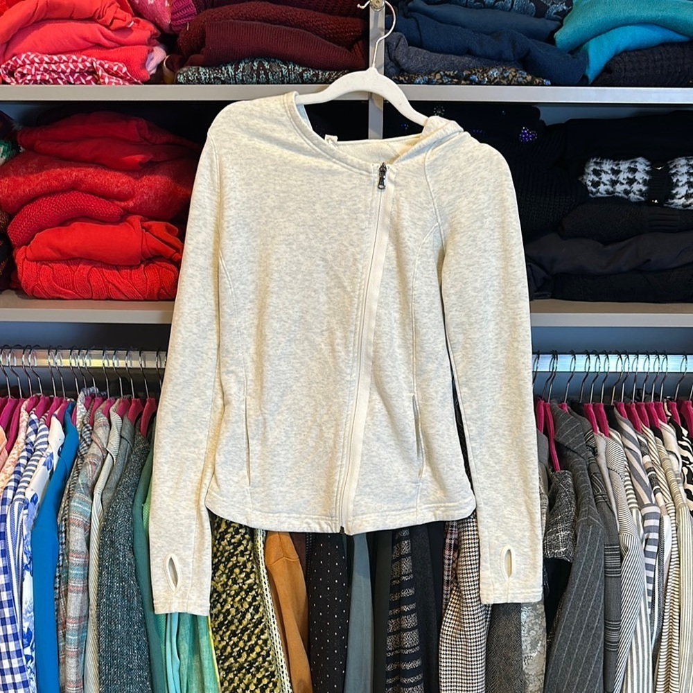 Champions light gray marled long sleeve asymmetrical zipper closure hoodie XS